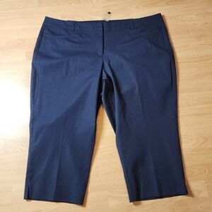 NWT Lane Bryant Allie Slim Crop Navy Blue Pants Stretch Twill Comfort Waist 26